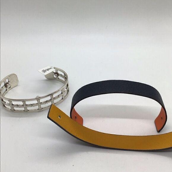 Brighton Christo Rome Cuff Bracelet withh Leather Inserts - Picture 5 of 5